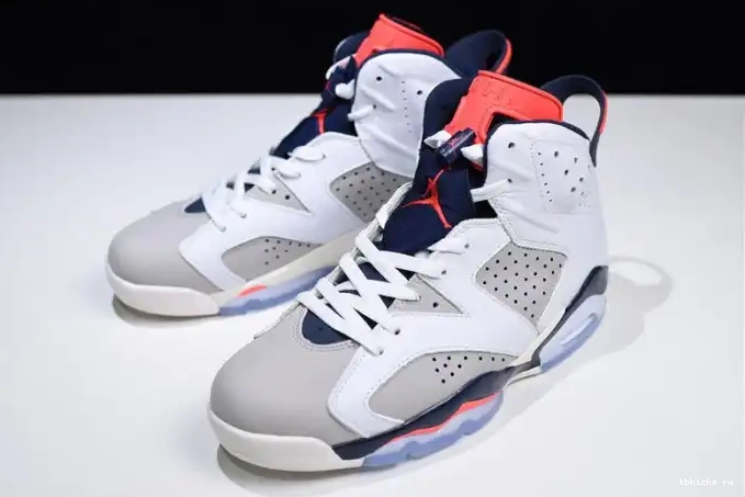 Cheap TB Jordan Tinker 6 White 384664-104 23-Neutral Infrared Air Retro Grey-Sail 0521